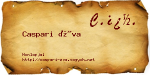 Caspari Éva névjegykártya